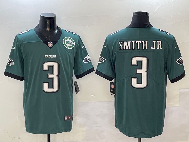 Men Philadelphia Eagles #3 Smith jr Green Second generation 2025 Nike Limited NFL Jersey style 6